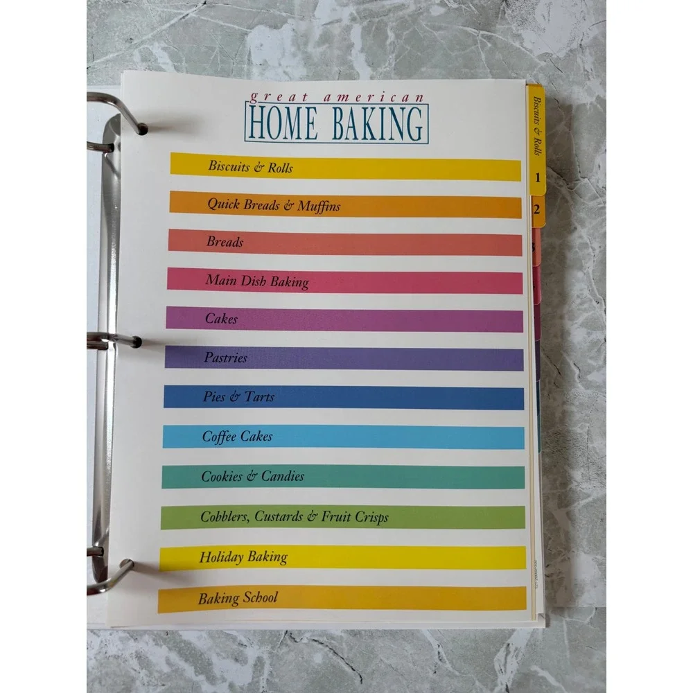 Great American Home Baking Recipe Binder‎ 3 Ring 12 Tabbed Categories 90's